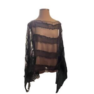 I JUST‎ WANT WOW Black Print Shawls